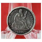 1876-CC Seated Liberty Dime