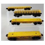 4 Lionel O Gauge  Flat Train Cars 1980's