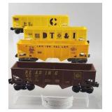 4 Lionel O Gauge Hopper Train Cars 1970's & 80's