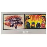 2 Lionel Trains Tin Lithograph Collector Signs