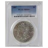 1887 Morgan Silver Dollar PCGS MS 64+