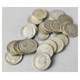 25 Silver Roosevelt Dimes Mixed Dates