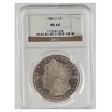1884-O Morgan Silver Dollar NGC MS 64