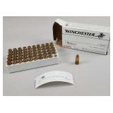 Box of 50 Winchester 9mm NATO 124gr. FMJ Ammo