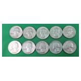 10 90% Silver Washington Quarters