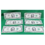 2009 & 5- 3013 Bicentennial Two Dollar Bills
