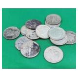 5 Mercury & 8 Roosevelt Silver Dimes