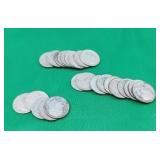 25 90% Silver Roosevelt Dimes