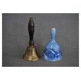 Vintage Brass School Bell and Currier & Ives Bell