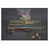 3lbs Vintage Costume Jewelry Brooches Necklaces