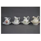 4 Small Size Pitcher and Washbowl Display Sets