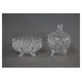 Pair Footed Crystal Console Bowls