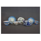 Japanese Dragonware Crane & Blueware Tea Cup Sets
