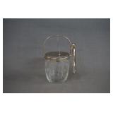 Craftsman Old Bamboo Glass Ice Bucket with Tongs