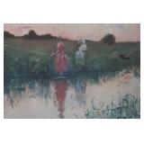 John Ferrier Impressionist Victorian Print Fishing