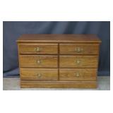 Oak 6 Drawer Double Dresser