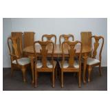 Keller Oak Formal Dining Set Table and 6 Chairs