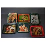 6 Vintage Coca Cola Metal Serving Trays