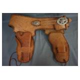 Custom Leather 2 Gun Western Revolver Holster