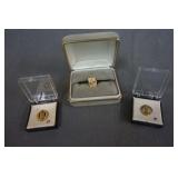 Coca Cola 10k Gold and Diamond Service Pins