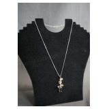 Sterling Silver 6 Stone Stick Pendant Necklace