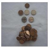 Estate Coins Indian Penny & Wheat / Barber Nickels