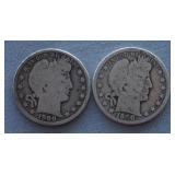 1900 and 1900-O Barber Silver Half Dollar Coins