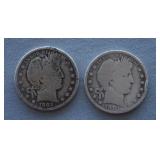 1901 and 1902 Barber Silver Half Dollar Coins