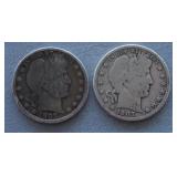 1907-D and 1907-O Barber Silver Half Dollar Coins