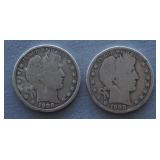 1908 and 1908-D Barber Silver Half Dollar Coins