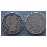 1909 and 1909-S Barber Silver Half Dollar Coins