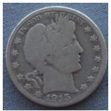 1915-D Barber Silver Half Dollar