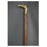 Vintage Brass Eagle Head and Inlayed Walking Cane