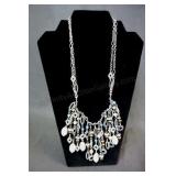 Premier Jewelry Silver Tone Beaded Drape Necklace