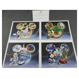 Disney 4 Park Lithograph Collector Set