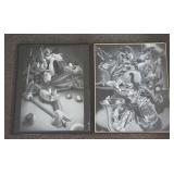 2 Loony Tunes Black and White Lithograph Prints