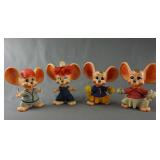 Vintage 1970 Big Ear Mouse Character Coin Bank Set