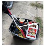 Tote of Out Door Garage Items