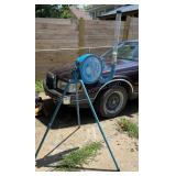 Jugs Small Ball Pitching Machine Powers On