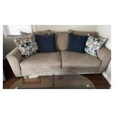 Upholstered Sofa W/ Pillows One hole in cushin