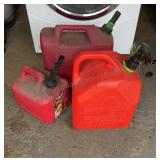 3 Plastic Gas Cans Empty