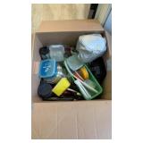 Box of Misc Kitchen Pots Pans Containers & More