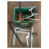 Bin of Tools Prybar Saw Hammers & More