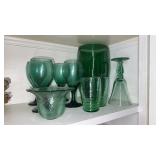 Green Vintage Glass Lot