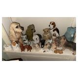 Shelf of Ceramic/resin dogs