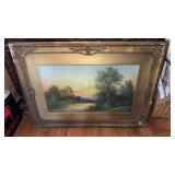 Fragile antique framed, painting, artist signed
