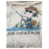 Vtg Snoopy Joe Fisherman T-Shirt Front & Back