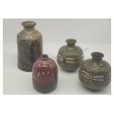 Fire Glazed Clay Bud Vases