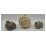 1978 Ceramic Quail Figurines Artist SIgned