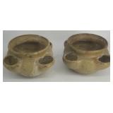 Clay hen and chick planters